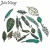 Julie Wang 14pcs Leaves Feather Charms Alloy Antique Bronze Random Mixed Pendants Necklace Findings Jewelry Making Accessories ► Photo 3/6