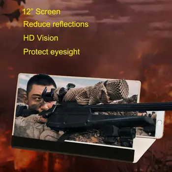 

12 Mobile Phone Screen Magnifier 3D HD Video Amplifier Smartphone Stand Bracket