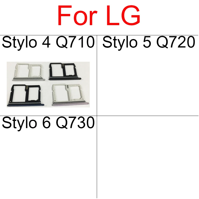Supporto Per Vassoio Per Schede Sim Per Lg Stylo 4 Q710 Stylo 5 Q720 Stylo 6 Q730 Lettore Slot Per Schede Sim Riparazione Parti Del Cavo Flessibile