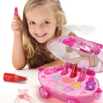 

Cosmetics Toys with Carrying Box Princess Makeup Pretend Toy for Girls Over 3