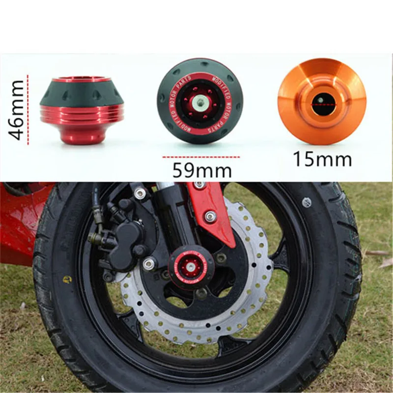moto protection motorbike crash pad for kawasaki motorcycle protect falling protectors CNC aluminum alloy scooter wheel pads