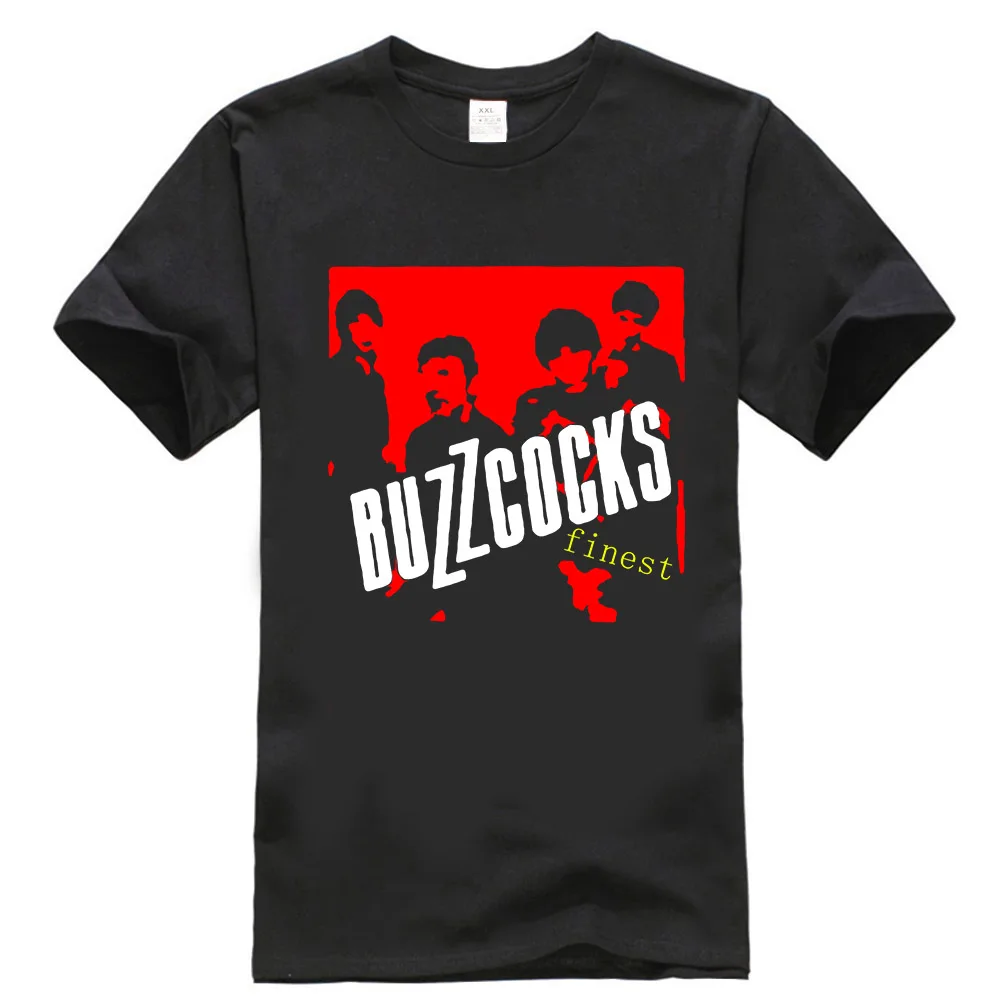 Черный Новинка, Buzzcocks, рок-группа, логотип, музыка, белый, черный, Мужская футболка, США Размер, S-3Xl, Fq1, новинка, унисекс, Забавные топы, футболка - Цвет: Черный