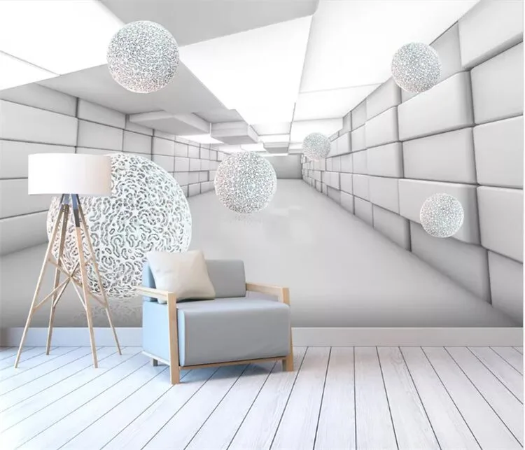 Custom Any Size Abstract Space 3D Sphere Mural Wallpaper Bedroom Living Room Background Home Decor Waterproof | Обустройство дома