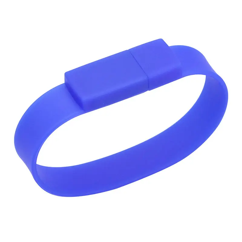 Blue Силиконовый браслет, браслет на запястье, 16 ГБ, 8 ГБ, 4 Гб, USB 2,0, USB флеш-накопитель, флеш-накопитель, u-диск, флешки, ремешок, Внешняя память - Цвет: Blue