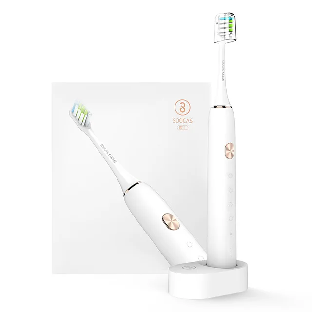 Soocas White Xiaomi Soocas X3 звуковая электрическая зубная щетка Беспроводная зарядка для взрослых Водонепроницаемая ультразвуковая автоматическая зубная щетка Mijia - Цвет: Soocas White