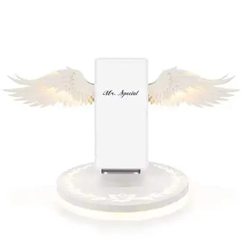 

Wholesale 10W Fast angel wings Wireless Charging Dock Lighting for Android Apple USB stand Fast