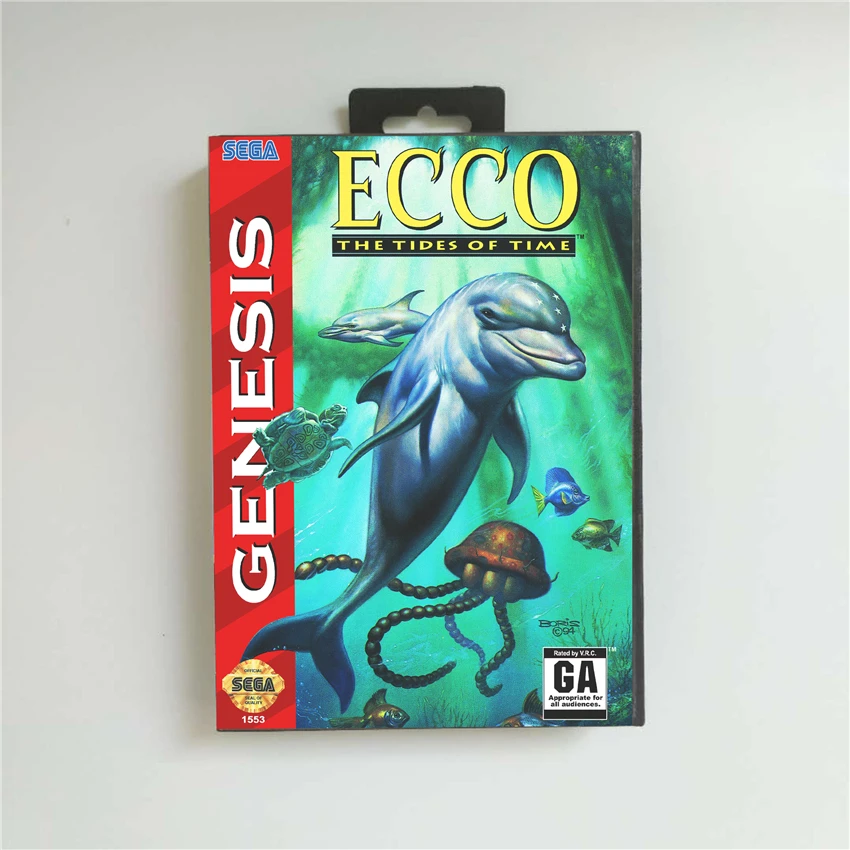 Ecco тайм-Крышка США с розничной коробкой 16 бит MD игровая карта для Sega megadrive Genesis игровая консоль