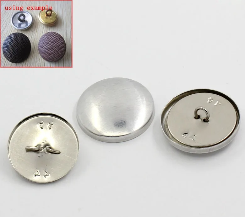30 Pcs/Sets Aluminum Tone Shank Wire Back Cover Metal Buttons For Handmade Findings 28x28mm(1 1/8&quotx1 1/8") 25x25mm(1&quotx1") | Дом и