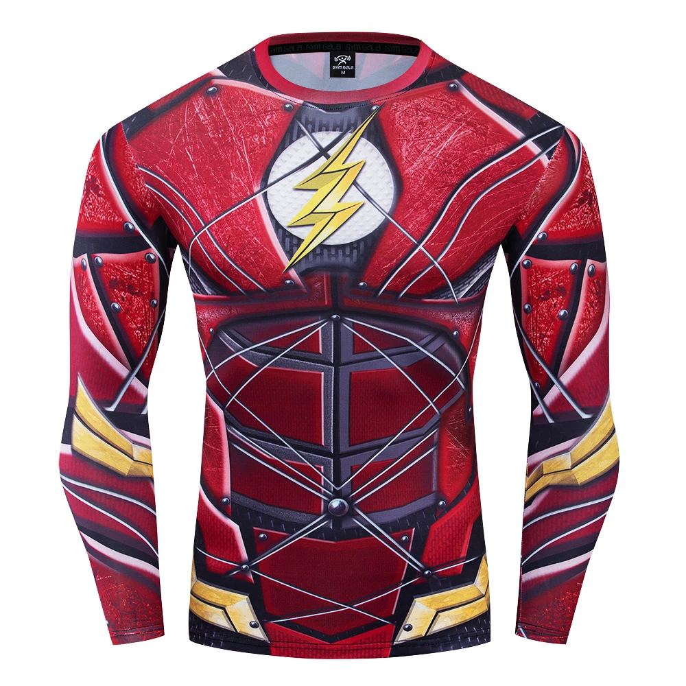 

Man's T shirts The Flash series 3D Printed Compression T-shirts Tops Summer Tights Long Sleeve Suitable for gym