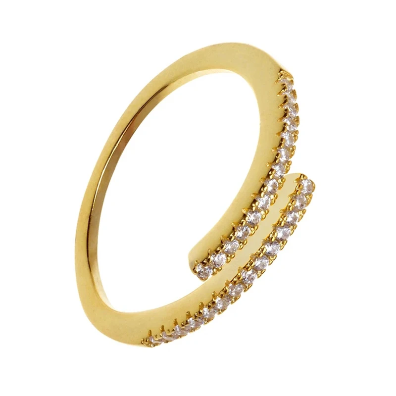 CANNER Ins простое однорядное бриллиантовое Открытое кольцо 100% 925 пробы серебряные