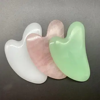 

Face Lift Massager Massage Relaxation Jade Stone Natural Rose Quartz Beauty Skin Tool Girl Gift scraping board