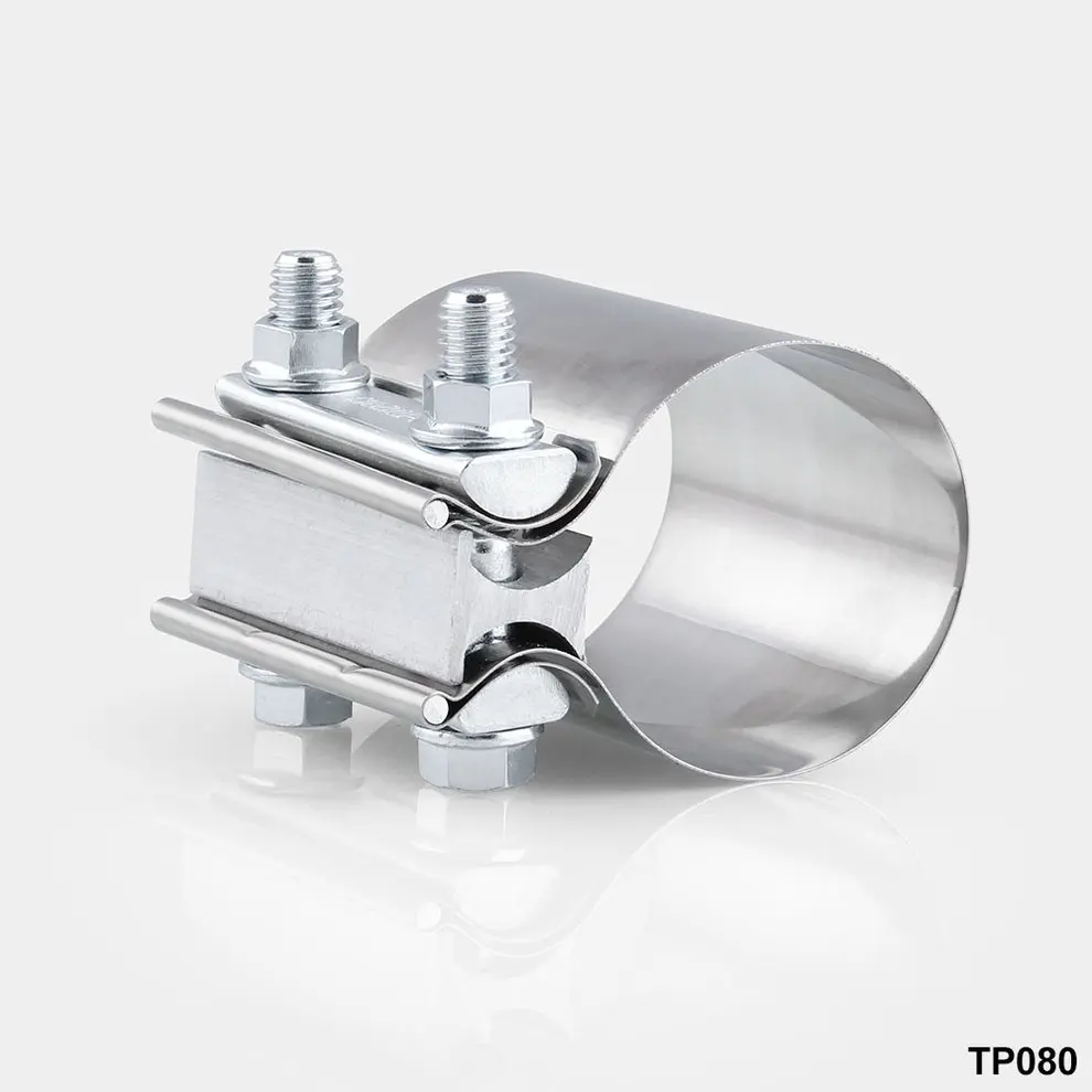 

2.5" Silver Stainless Steel 304 V Flange Clamp Kit Turbine Exhaust Pipe Diameter approximately 63 mm