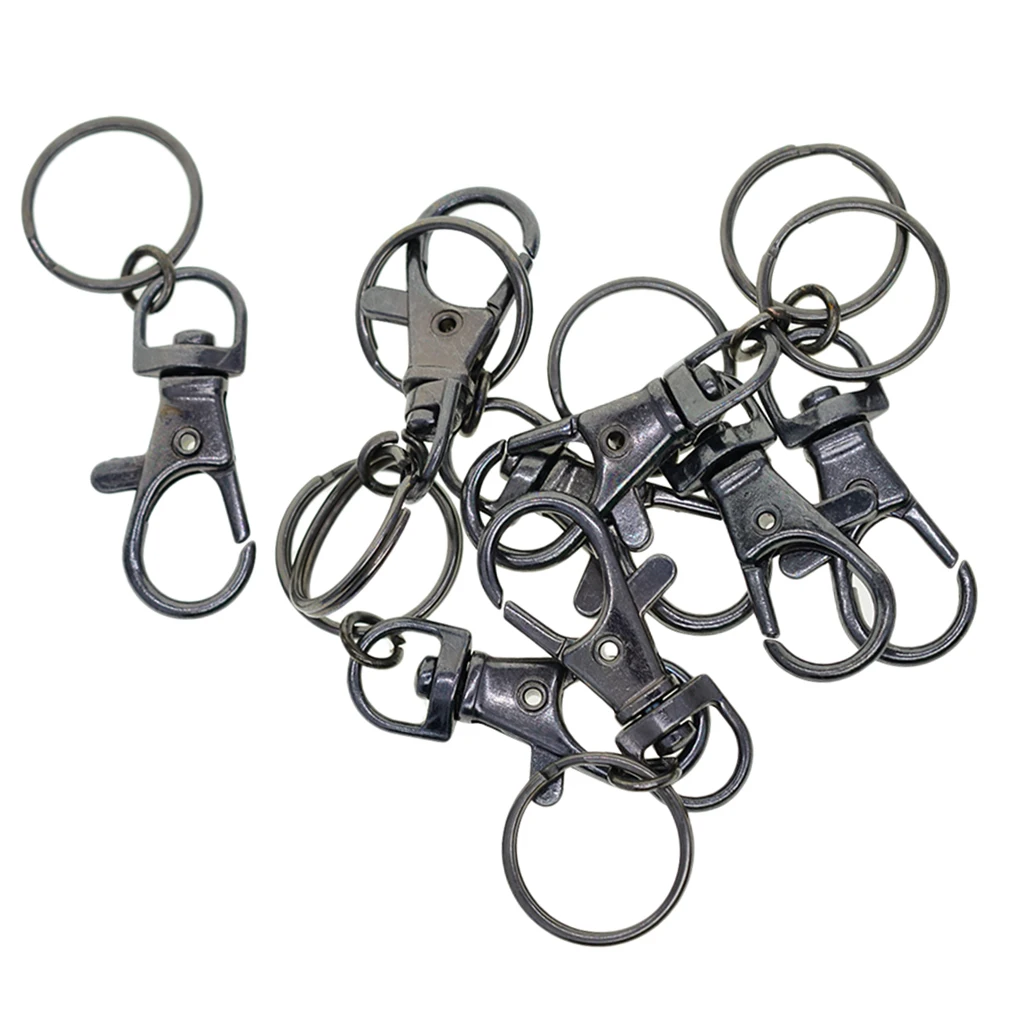 10 Pieces Paracord Carabiner Snap Hook Clasp Metal Key Ring Lobster Clasps Key Chains DIY Crafts Supplies - 18mm O Rings