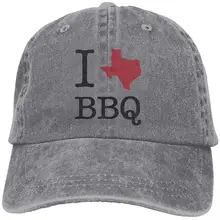 I Texas BBQ, унисекс, джинсовая бейсболка с эффектом потертости, кепка для папы, регулируемая задняя застежка, Кепка для водителя грузовика