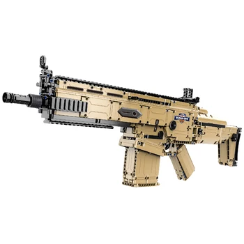 

1406 PCS New C81021 Military Technic Series the FN SCARS 17S Assault Rifle Model Building Blocks Classic MOC Guns education Toys