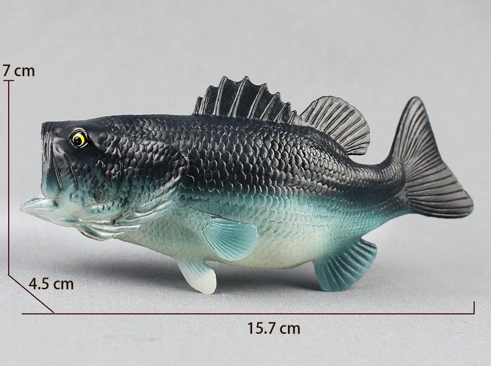 Foreign Trade Model Wild Animal Model Big Mouth Bass Toy Solid Children Cognitive 3-6-Year-Old Boy Gift