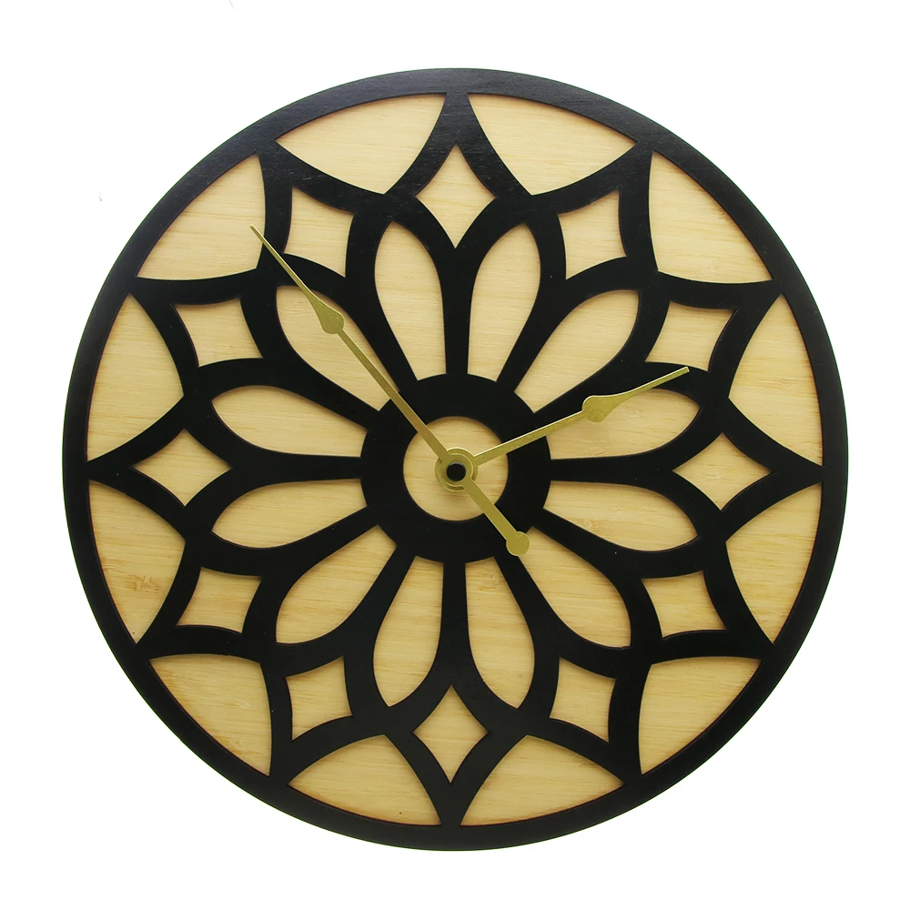 Современные настенные часы Lotus Ring с духовным деревянным цветком лотоса