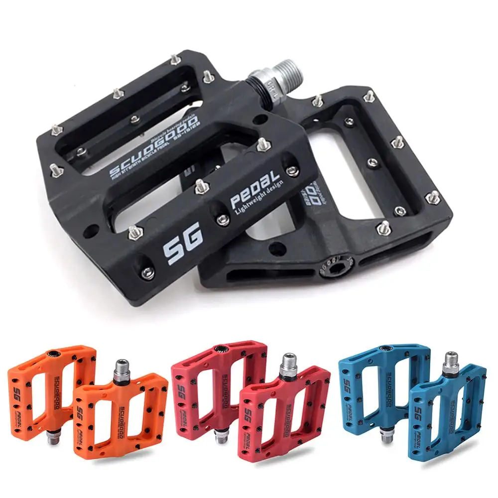 Online Pedales rockbros pedaMountain Ultra ligeros para bicicletas de fibra de Nylon 4 colores de Pie Grande para bicicletas de carretera rodamiento pedales piezas de bicicleta