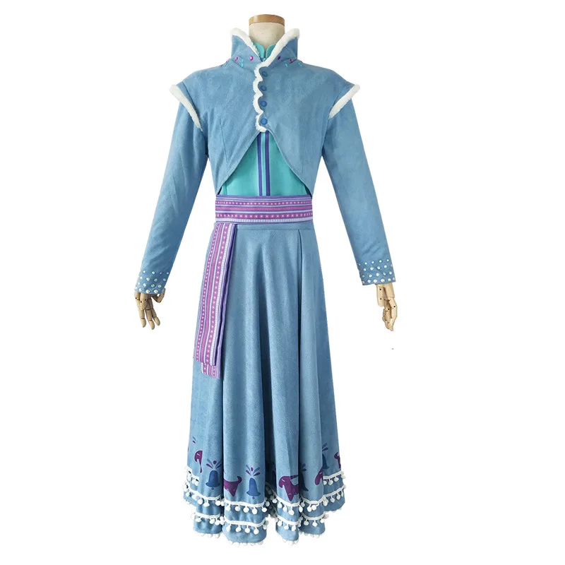

2019 Snow Queen Anna Elsa Princess Cosplay Costume Complete Set Halloween Costumes Dress Fancy High Quality Party New