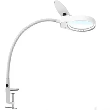 8X15X LED Vergrößerungs Lampe Metall Clamp Schaukel Arm Schreibtisch Lampe Stufenlose Dimmin, Lupe LED lampe 3X10X,100mm Durchmesser Objektiv Weiß