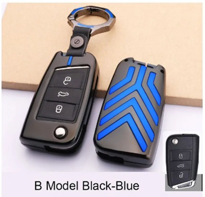 Alloy car key case holder bag For Volkswagen Golf 7 MK7 Tiguan Touran 2017 Skoda Octavia A7 RS Seat Leon Ibiza wallet | Автомобили и