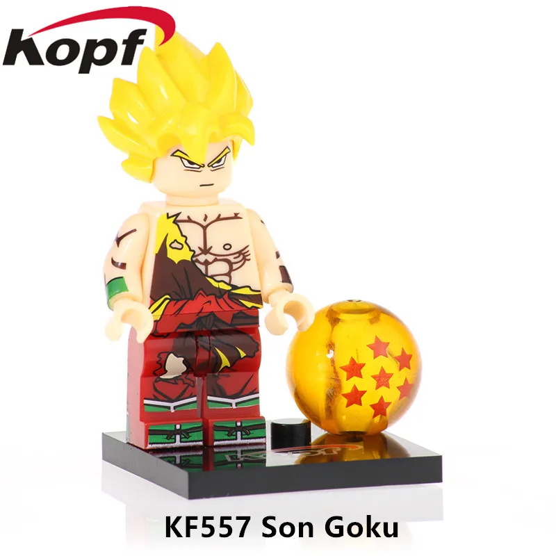 KF557 20Pcs No Box 20 шт. Dragon Ball Z фигурки Majin Buu Goku Ssj Xeno Vegeta строительный конструктор коллекция деталек Подарочные игрушки Модель Дети KF555 - Цвет: KF557 20Pcs No Box