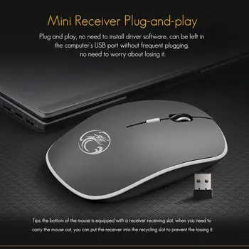 

Wireless Mouse Ergonomic Game Mouse Computer Mouse PC USB Optical 2.4Ghz 1600 DPI 4 buttons Noiseless Mouse For PC Latop