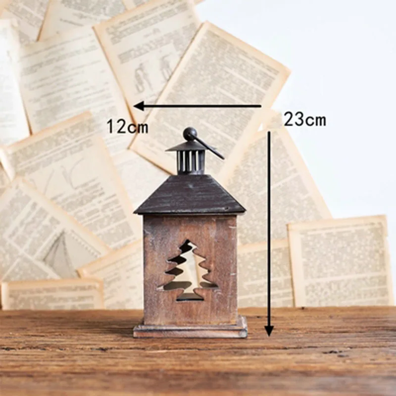 Candlestick A Ретро Рождественский деревянный подсвечник-фонарь подсвечник Фонарь геометрический подсвечник люстра масляная лампа Shabbat украшение LLC154 - Цвет: Candlestick A