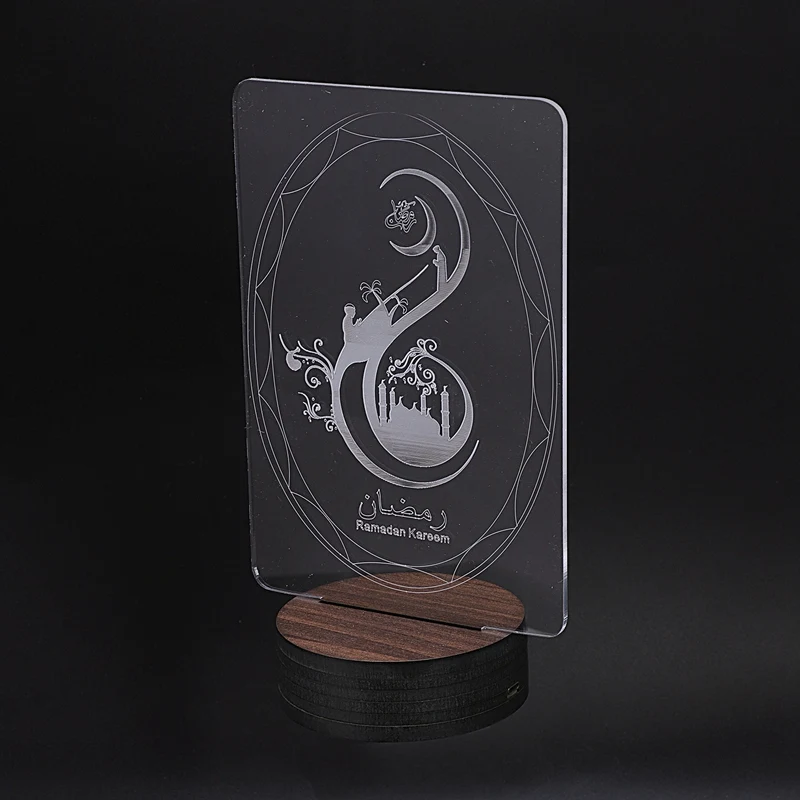 Горячая XD-3D Eid Mubarak светодиодный настольный светильник Eid Al-Fitr декоративный Рамадан Kareem ночной Светильник Рамадан Mubarak Настольный светильник(Питание от Usb