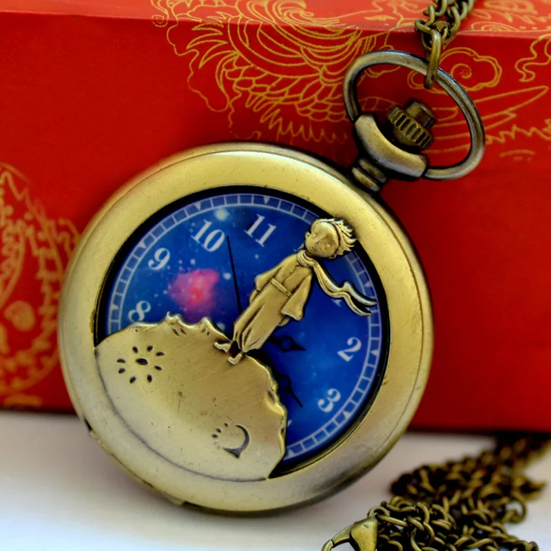 Модные кварцевые карманные часы 1020The Little Prince с планетой подарок для детей