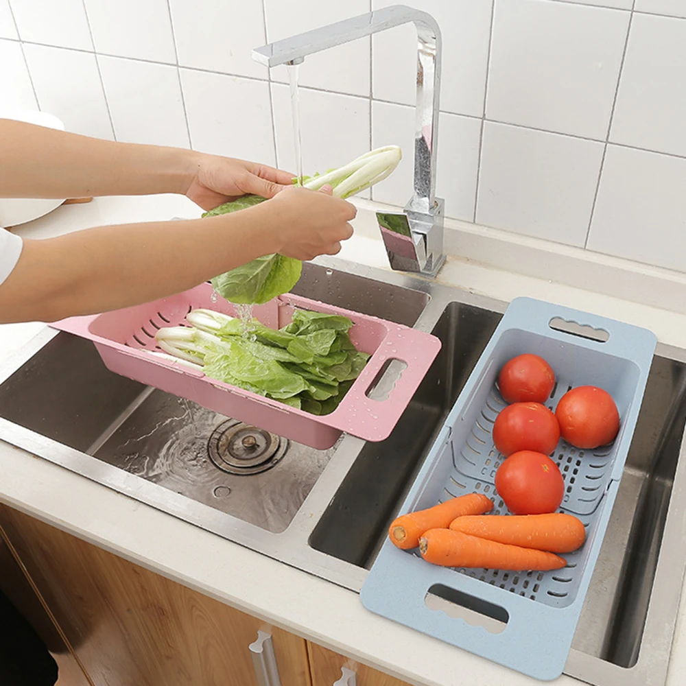 Для бытовой раковины Телескопическая Регулировка многофункциональная стойка для хранения мойка фруктовая чаша губка сливная стойка кухонный Органайзер из пластика