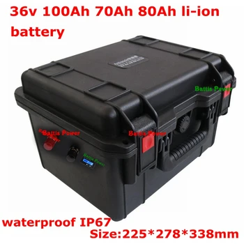 

Super high capacity 36v 100Ah 70Ah 80Ah Lithium li-ion lipo battery for power boat motor solar wind energy UPS + 42v 10A charger