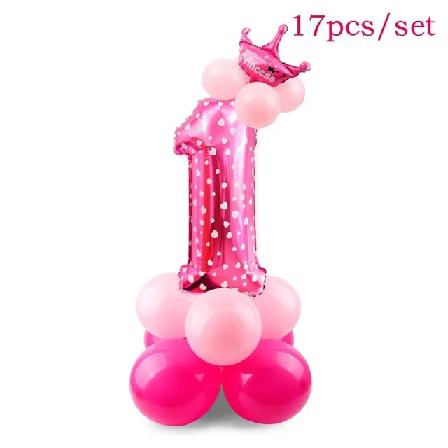 pink balloon 1 FENGRISE 1st фоторамка фото 1-12 месяцев детское фото плакат с зажимом детский душ День рождения украшения Дети - Цвет: pink balloon 1