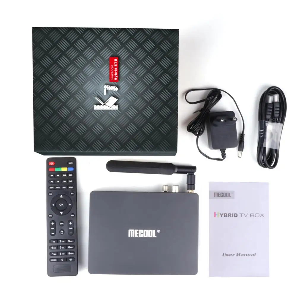 MECOOL Android 9,0 Декодер каналов кабельного телевидения K7 DVB-S2 DVB-T2 DVB-C, 4 ГБ, 64 ГБ, Amlogic S905X2 2,4G/5G Wi-Fi USB 3,0 Smart ТВ ящик медиа плеер