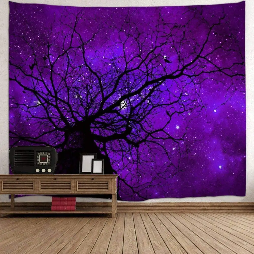 Mystic Forest Farm House Decor Tapestry Dark Scenery Sunbeams Woodland Landscape Wall Hanging | Дом и сад