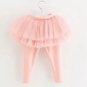 Girls Leggings Autumn New Baby Girl Skirt-pants Toddler Mesh Patchwork Leggings Girls Pants Kids Velvet Thick Warm Legging - Цвет: pink no velvet