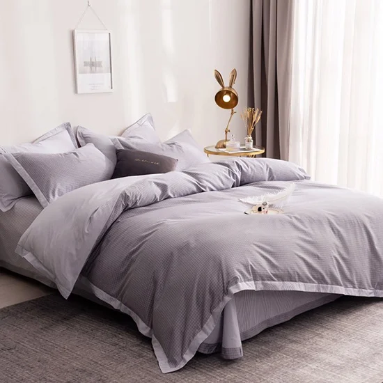 Blancstar Комплект постельного белья s хлопок постельное белье Ститч постельный комплект одеяло постельный комплект комфорт Q044 - Цвет: Grey