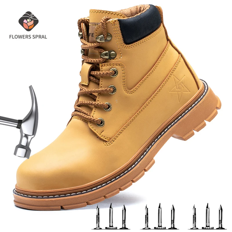 Safety Safety Shoes Manufacturers Wholesale Solid High Top Yellow Work