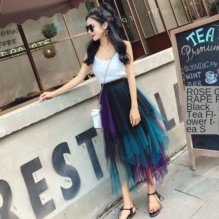 Sexy Female Skirt Women Layers Tulle Maxi Skirt Womens Night Cocktail Party Midi Skirt Elastic Mesh Net Solid Layered Skirts 6