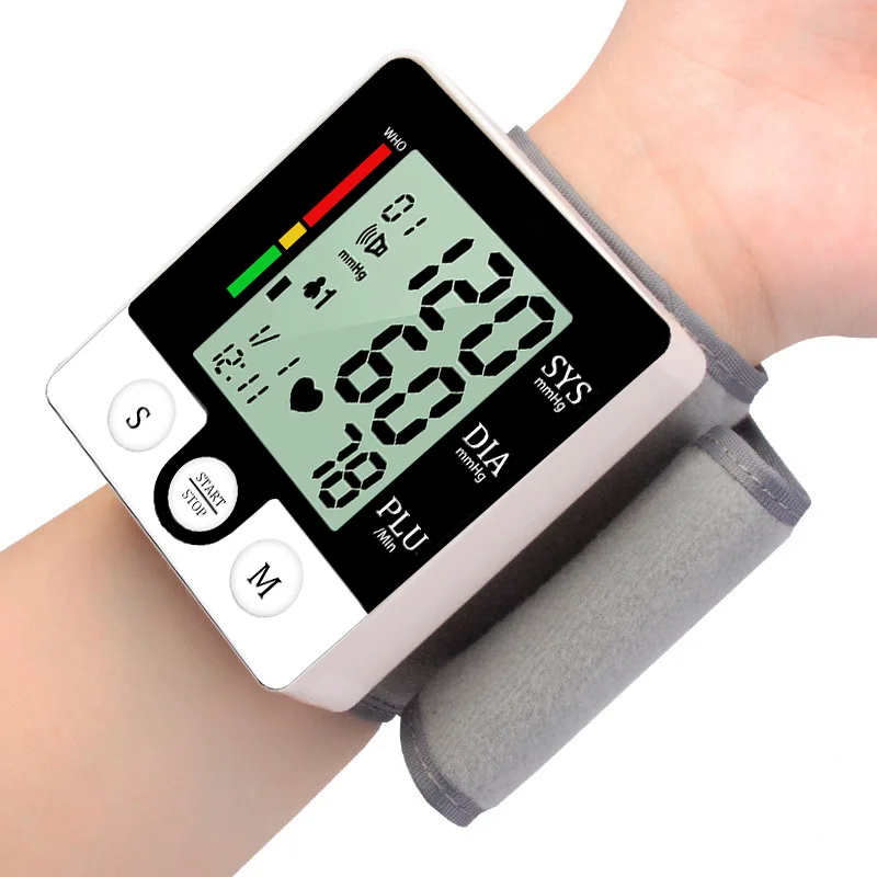 

Wrist Digital Blood Pressure Monitor Meter Tansiyon Aleti Tonometer Automatic Wrist Sphygmomanometer Tensiometro BP pulsometer