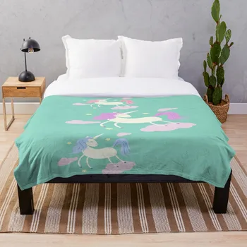 

Unicorns Throw Blanket Soft Sherpa Blanket Bed Sheet Single Knee Blanket Office Nap Blanket