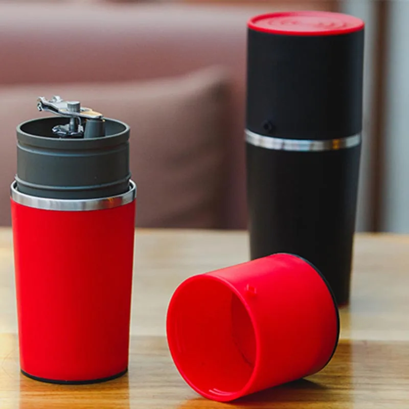 US $23.61 4 In 1 Manual Coffee Maker Coffee Grinder Mill Hand Pressure Portable Espresso Machine Coffee Bean Grinders Pressing Bottle Pot