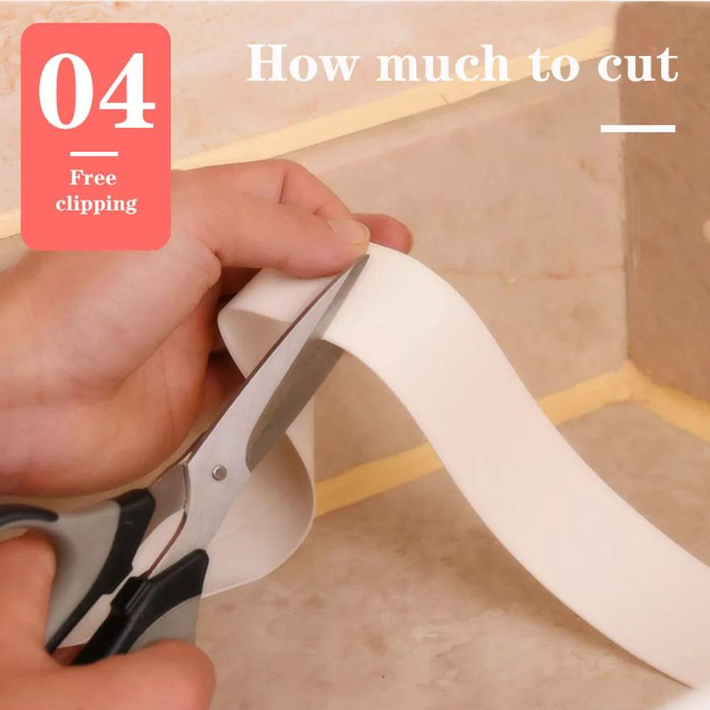 1/2/4/6M Sealing Strip Tape Kitchen Bathroom Shower Sink Bath Caulk Tape White PVC Self Adhesive Waterproof Wall Stickers sealing strip tape sealing tape sealing strip