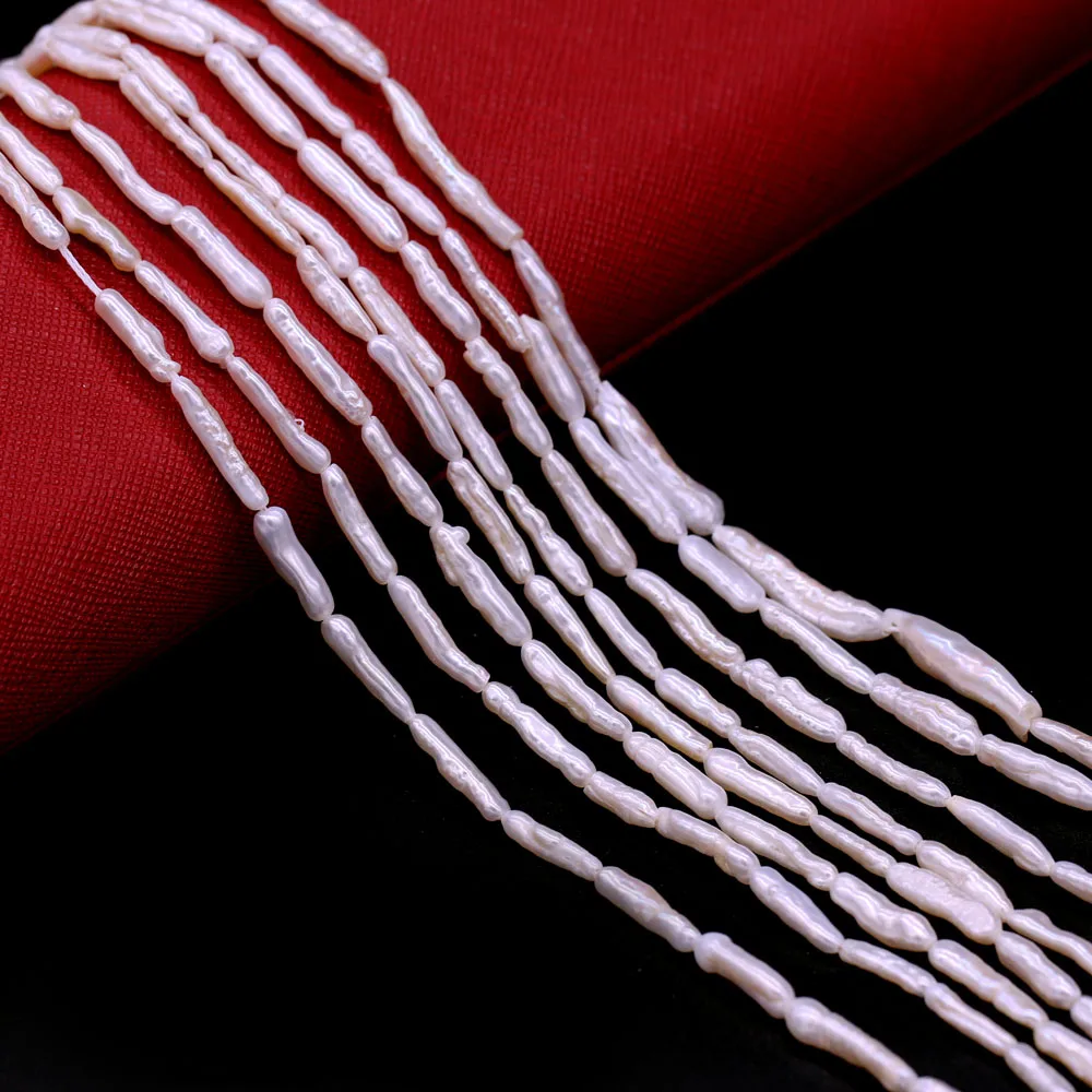 100% Natural Freshwater Pearl Beads Toothpick Shape-mini Pearls for Jewelry Making DIY Charm Accessoies Gifts Size 4x14-5x15mm