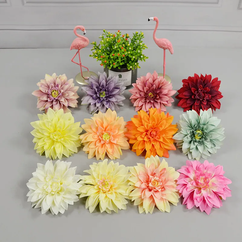Dahlias Artificial Flower Artificial Flower Heads Silk Flower Head