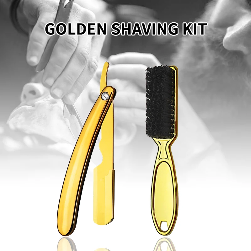 HighQualityGoldenRazorHandleShavingBarberStraightRazorsForMen