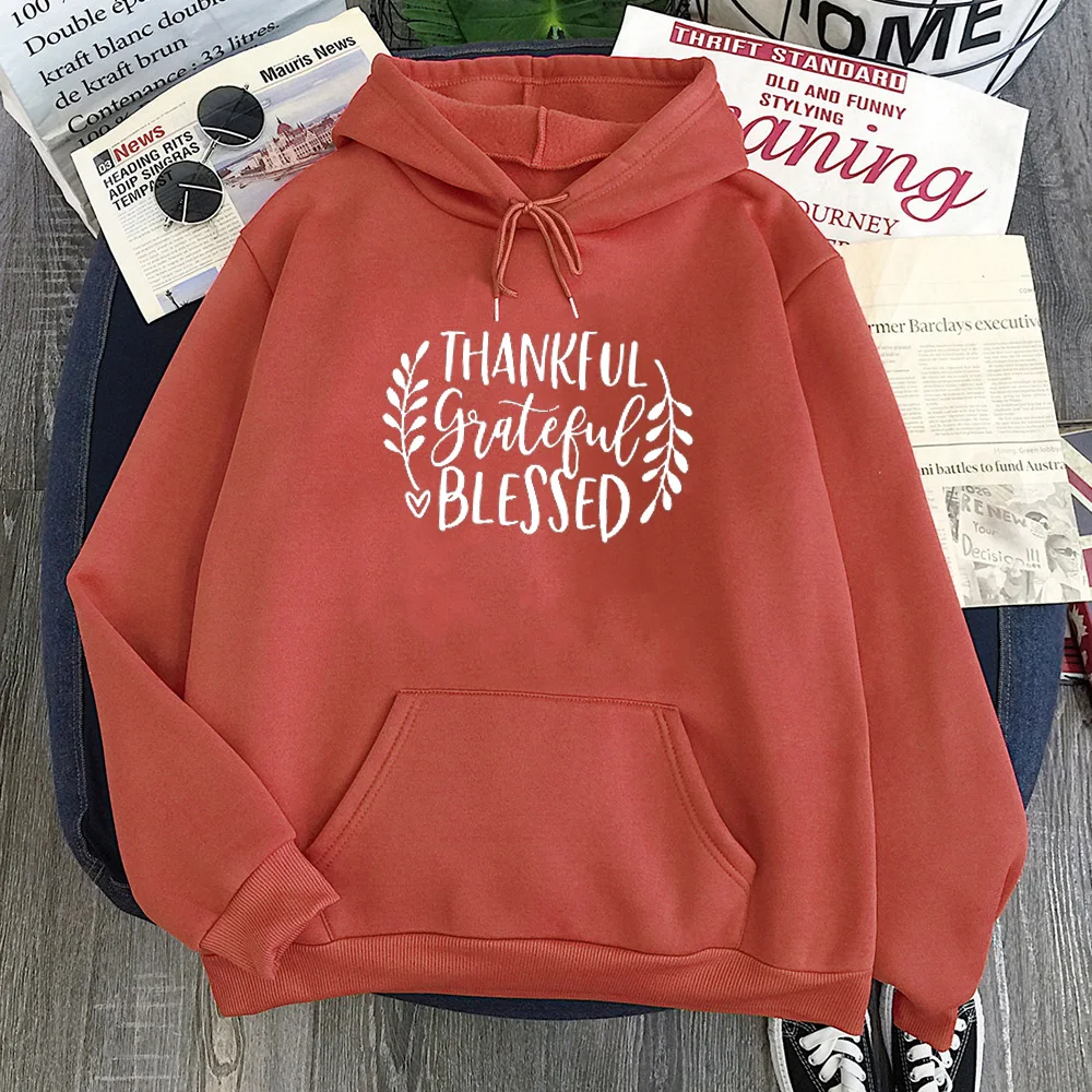 

Thankful Grateful Blessed Sweatshirts Vintage Women Thanksgiving 2020 Fall Fashion Clothes Fall Teacher Graphic Hoodies Letter