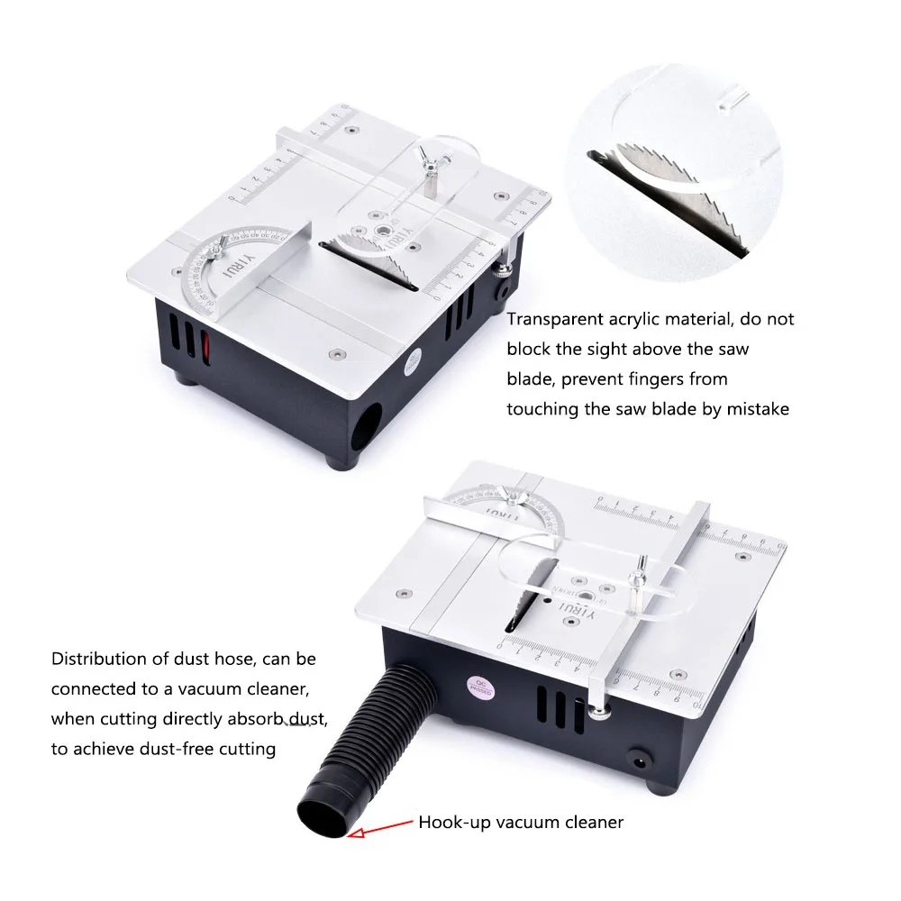 US $39.99 Mini Multifunctional TableSaw Electric Desktop Saws Small Household DIY Cutting Tool Woodworking Lathe Machine