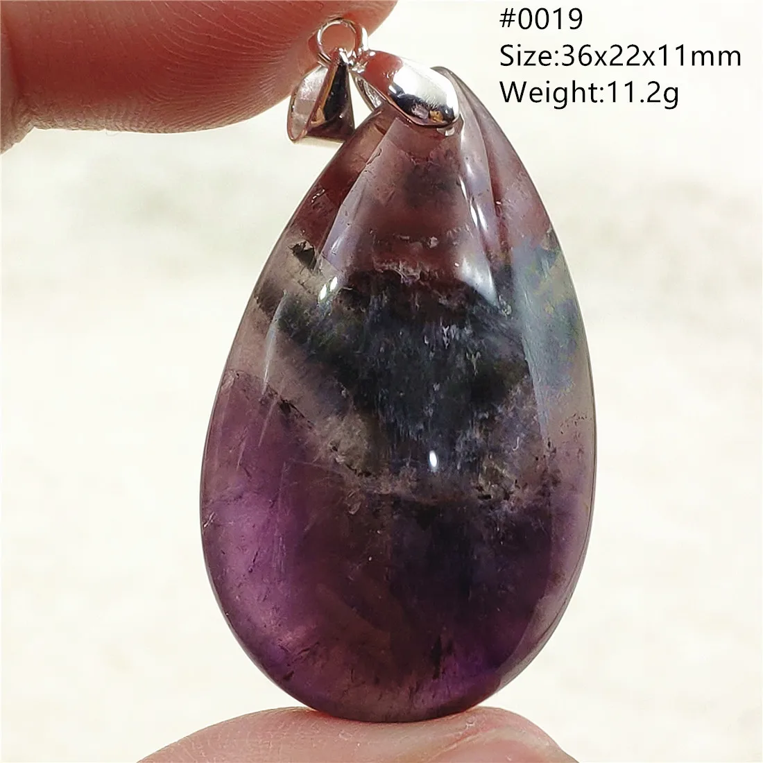 Genuine Natural Cacoxenite Auralite 23 Purple Red Pendant Water Drop Rutilated Bead Women Men AAAAAA