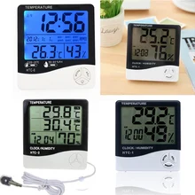 Цифровой термометр-гигрометр для помещений и улицы с ЖК-дисплеем Измеритель температуры и влажности Метеостанция Будильник